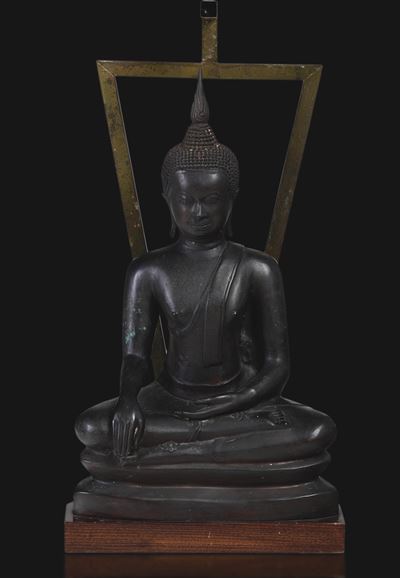 Figura di Buddha Sakyamuni, bronzo, Thailandia, XIX secolo