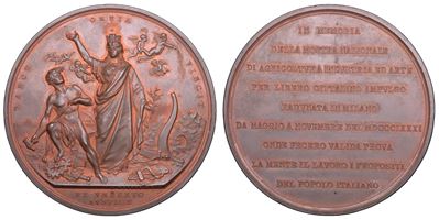 Umberto I di Savoia, Medaglia in bronzo 1881 per l'Esposizione Nazionale di Milano