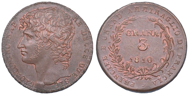 NAPOLI. GIOACCHINO NAPOLEONE (MURAT), 1808-1815. 3 Grana 1810.  - Asta Numismatica - Cambi Casa d'Aste