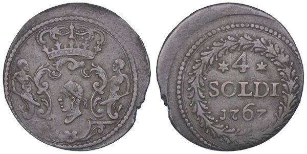 CORSICA. PASQUALE PAOLI, 1762-1768. 4 Soldi 1767.