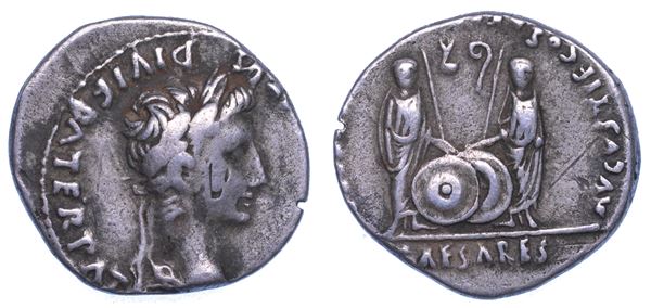 SHIPPING ONLY IN ITALY. OTTAVIANO AUGUSTO, 27 a.C. - 14 d.C.   Denario, anni 2-4 d.C. Lugdunum.