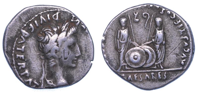 SHIPPING ONLY IN ITALY. OTTAVIANO AUGUSTO, 27 a.C. - 14 d.C.   Denario, anni 2-4 d.C. Lugdunum.  - Auction Light Numismatics - Cambi Casa d'Aste