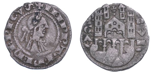BERGAMO. COMUNE, A NOME DI FEDERICO II, 1194-1250.,   Denaro planeto, anni 1265-1270.
