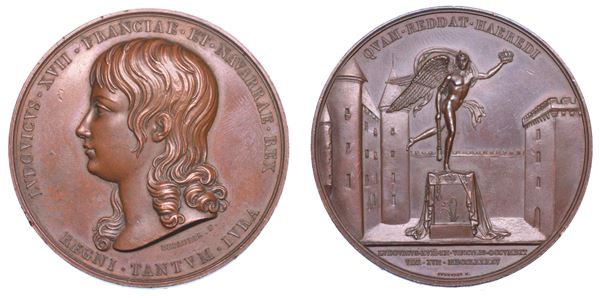 FRANCIA. LOUIS XVII, 1785-1795. Medaglia in bronzo 1795 (coniazione postuma, primo quarto XIX secolo).