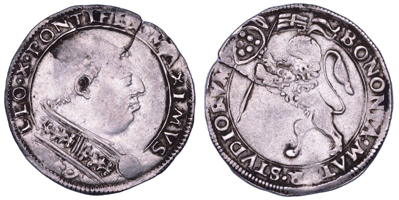STATO PONTIFICIO. LEONE X, 1513-1521.  Bianco (o Leone). Bologna.  - Auction Numismatics - Cambi Casa d'Aste