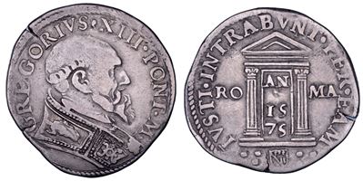 Gregorio XIII, Testone del 1575, Anno Santo