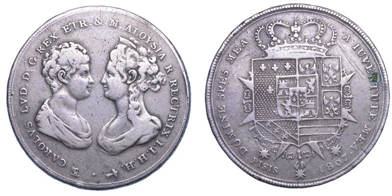FIRENZE. CARLO LUDOVICO DI BORBONE, 1803-1807.   Francescone 1807.  - Auction Light Numismatics - Cambi Casa d'Aste
