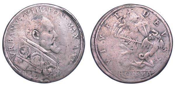 STATO PONTIFICIO. URBANO VIII, 1623-1644.  Piastra A. XX.