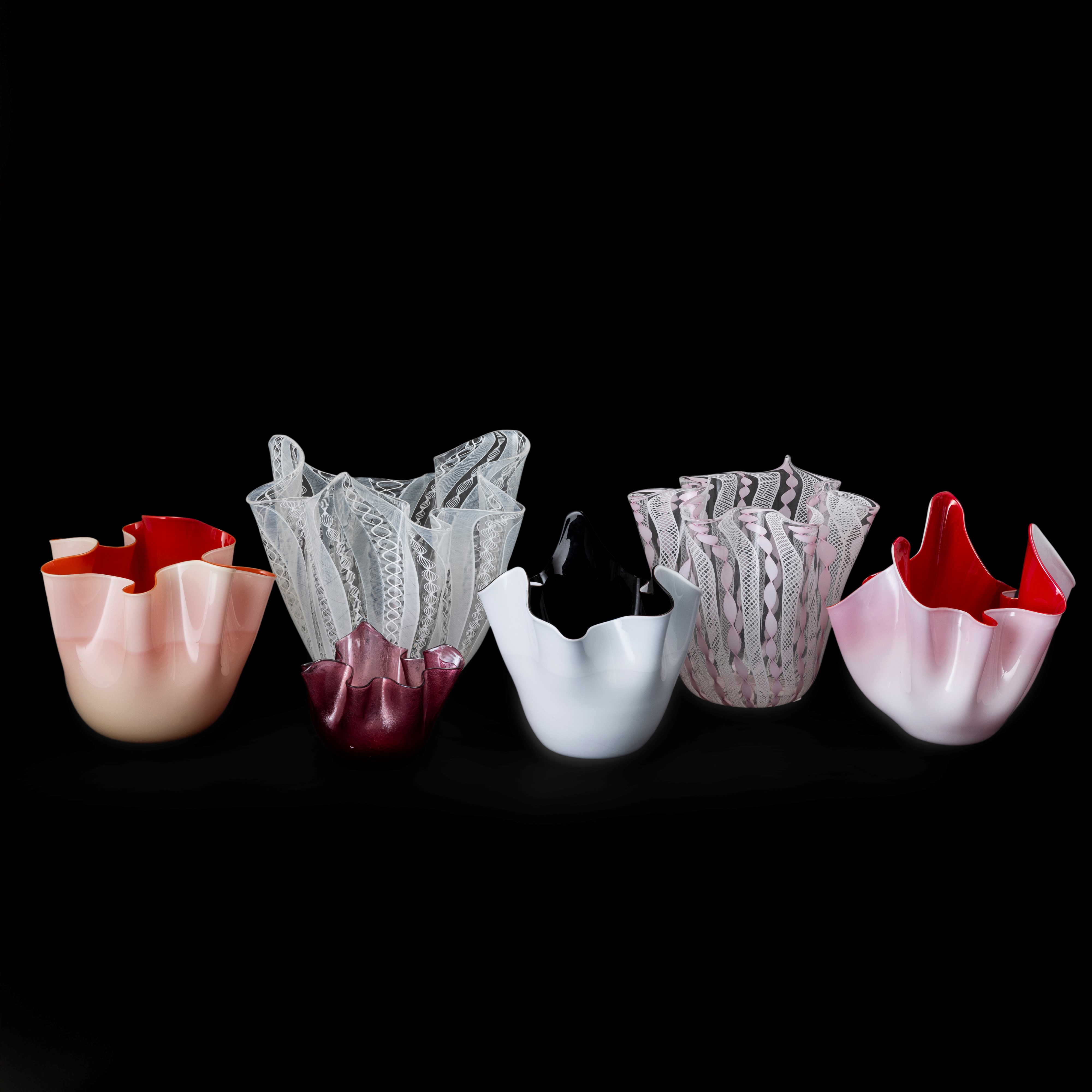 Fulvio Bianconi - Vaso a fazzoletto in vetro soffiato, Venini Murano (1950 ca.)