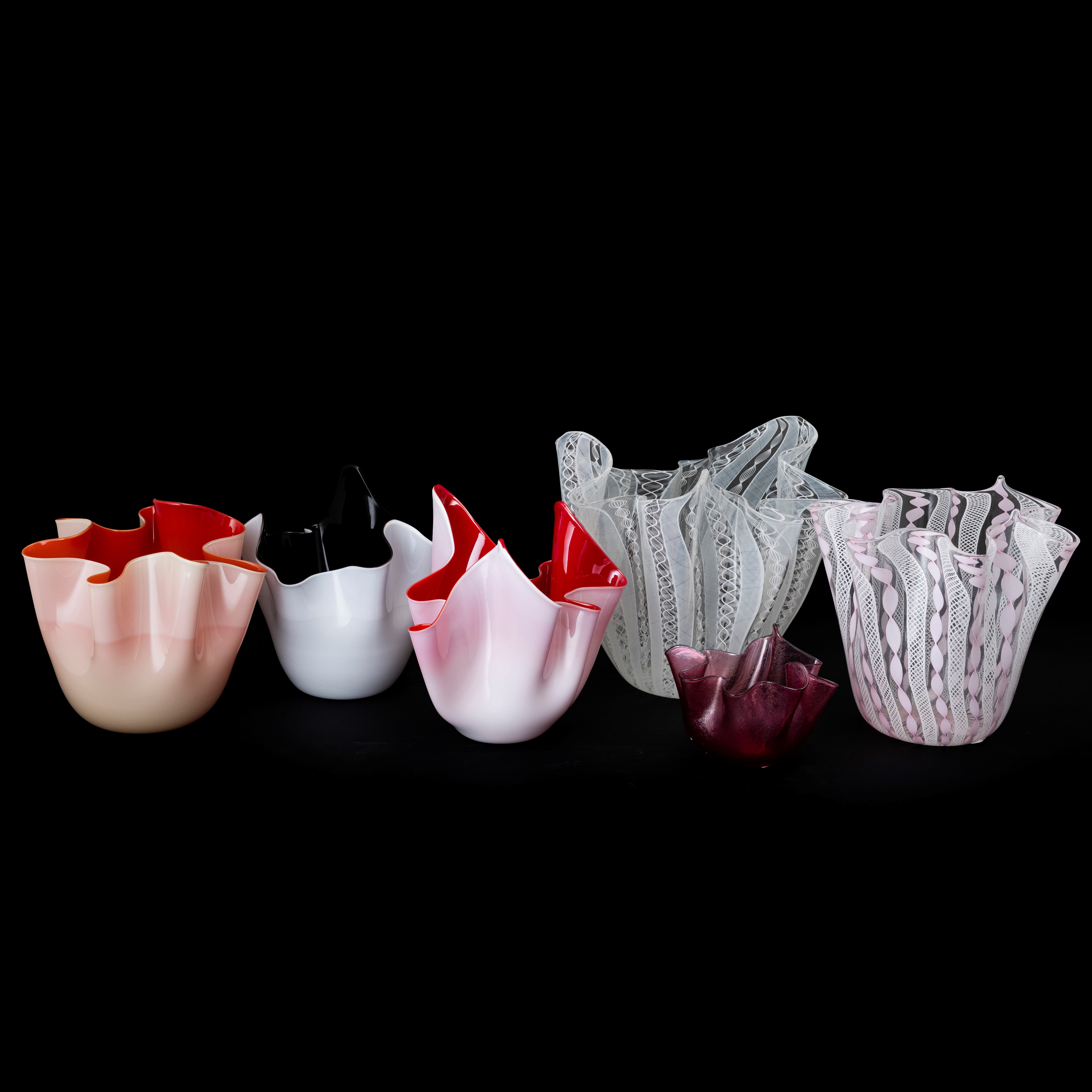 Fulvio Bianconi - Vaso a fazzoletto in vetro soffiato, Venini Murano (1950 ca.)