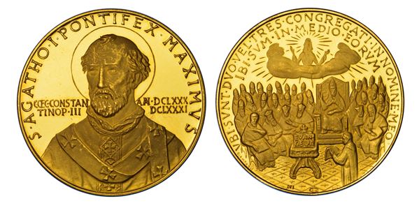 SANT’AGATONE, 678-681. Medaglia in oro.