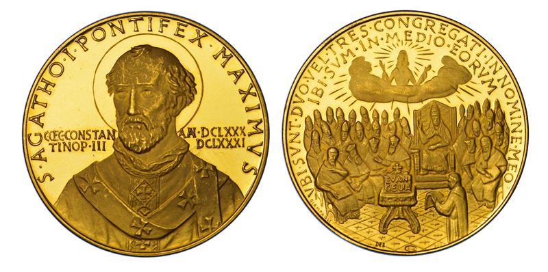 SANT’AGATONE, 678-681. Medaglia in oro.  - Auction Light Numismatics - Cambi Casa d'Aste