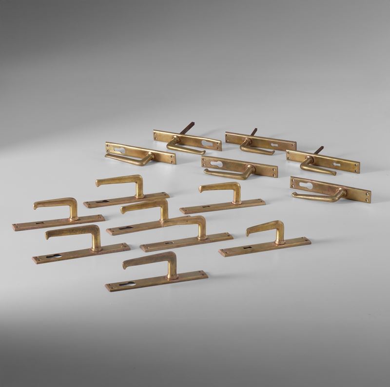 Set di quattordici maniglie  - Asta Arredi del XX secolo - Cambi Casa d'Aste