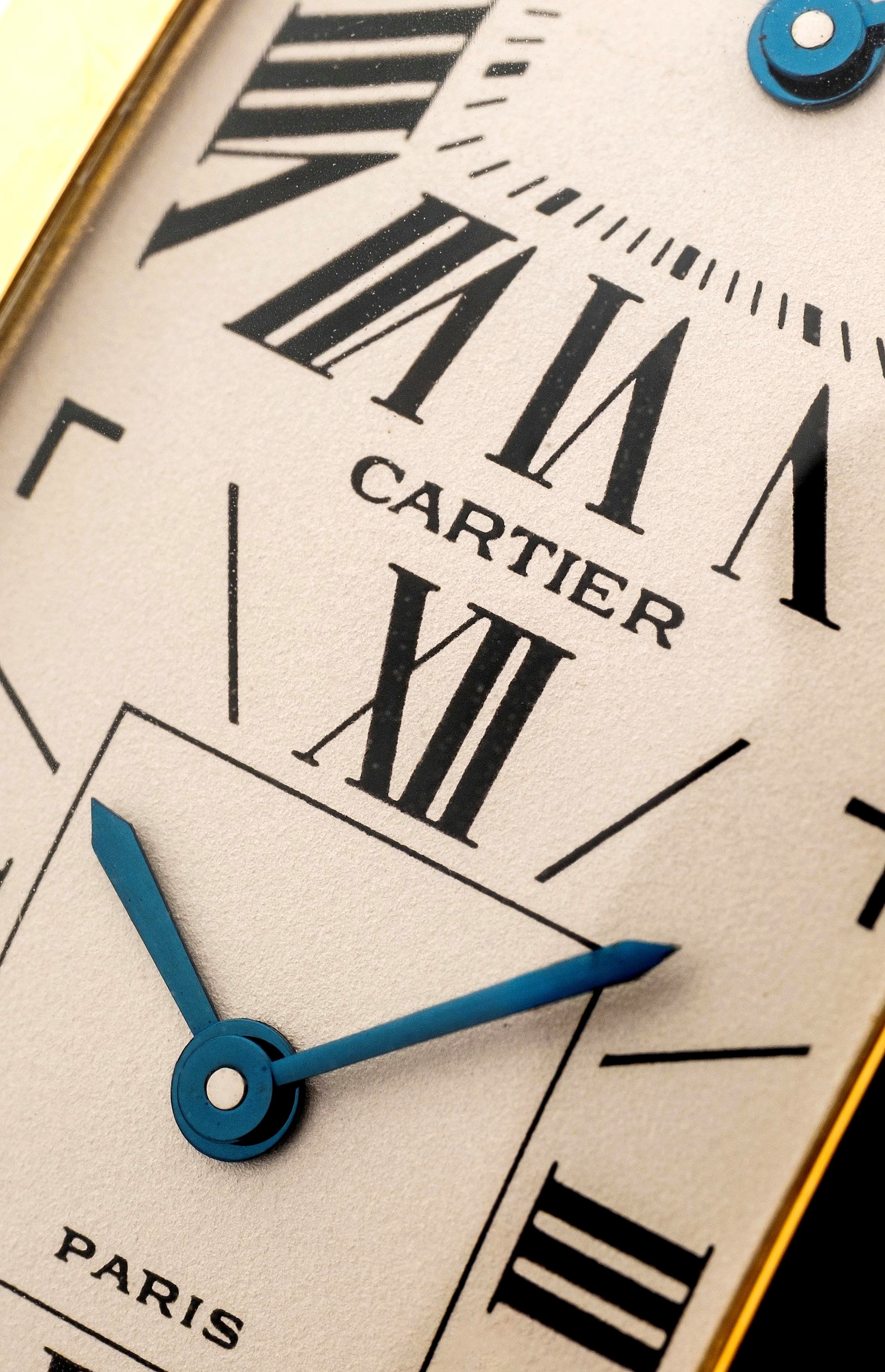 Cartier - Cintrée Dual Time in oro giallo 18k con doppio fuso orario, circa 1990