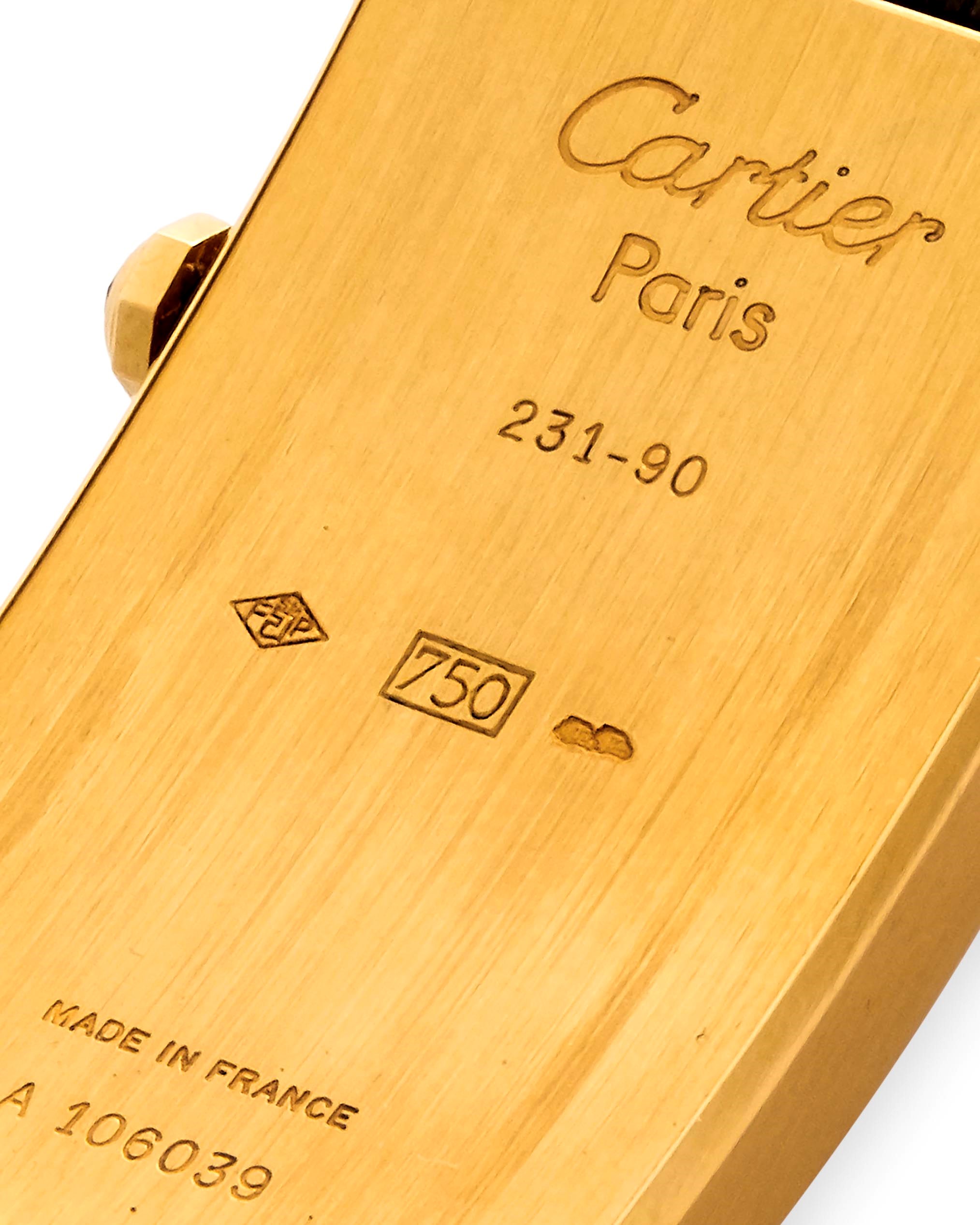 Cartier - Cintrée Dual Time in oro giallo 18k con doppio fuso orario, circa 1990