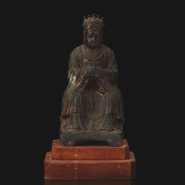 Bronze figure of a dignitary, China, Ming Dynasty, 17th century.