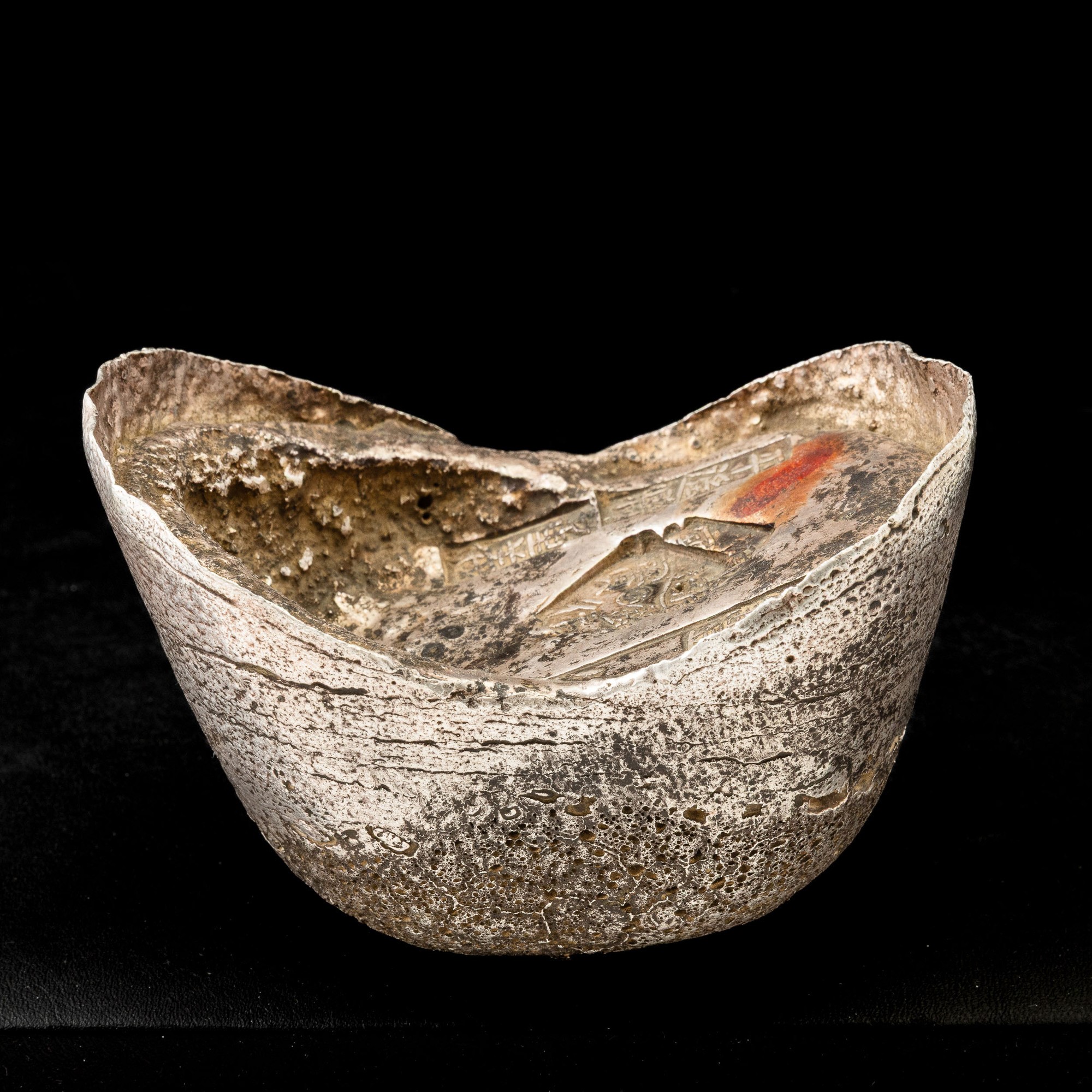 Cina, Dinastia Qing, Ingot/锭 in argento con sigilli e iscrizioni, XIX secolo
