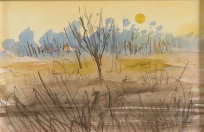 Giuseppe Ligonto, Paesaggio, acquerello su carta