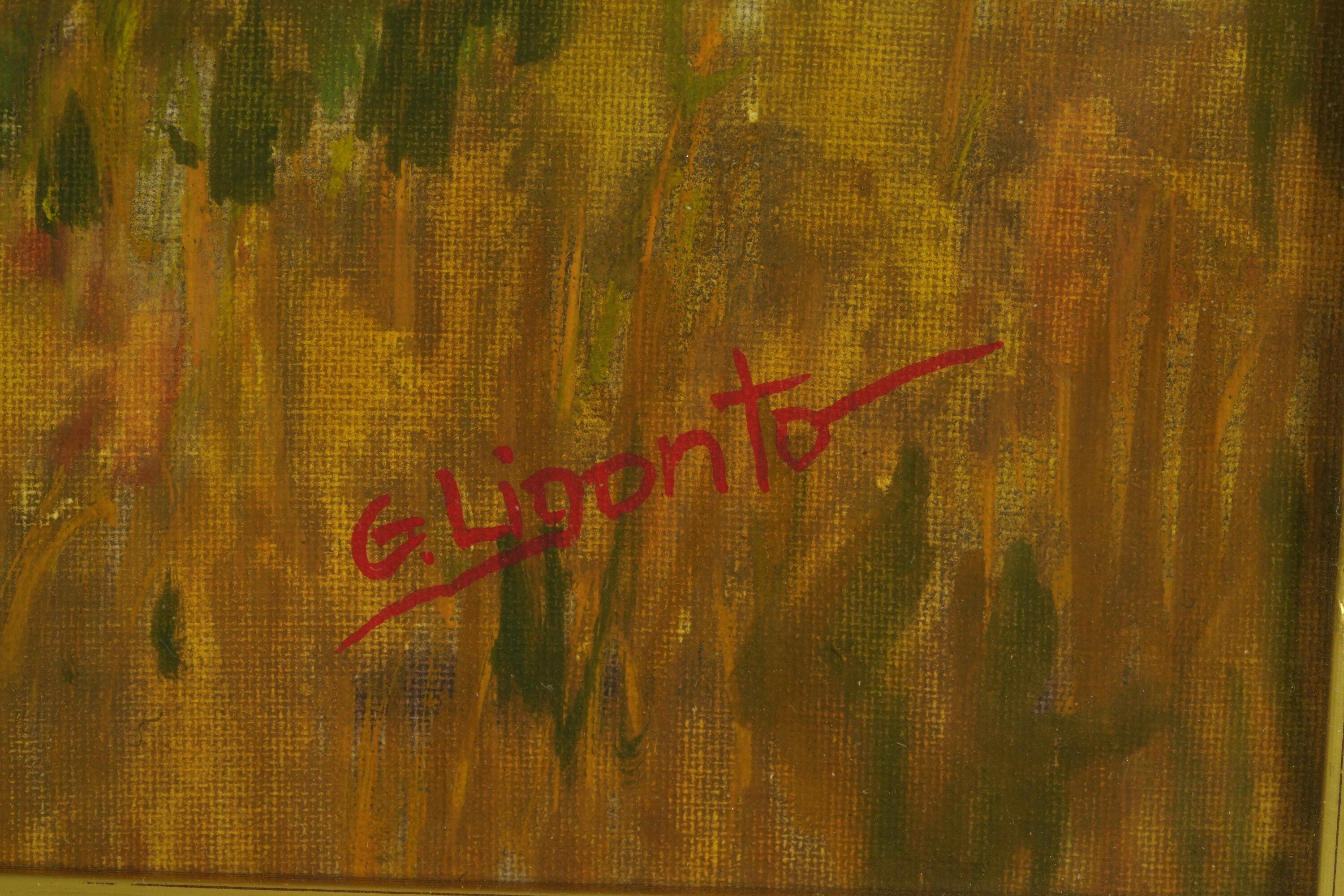 Giuseppe Ligonto, Paesaggio agreste, olio su tela