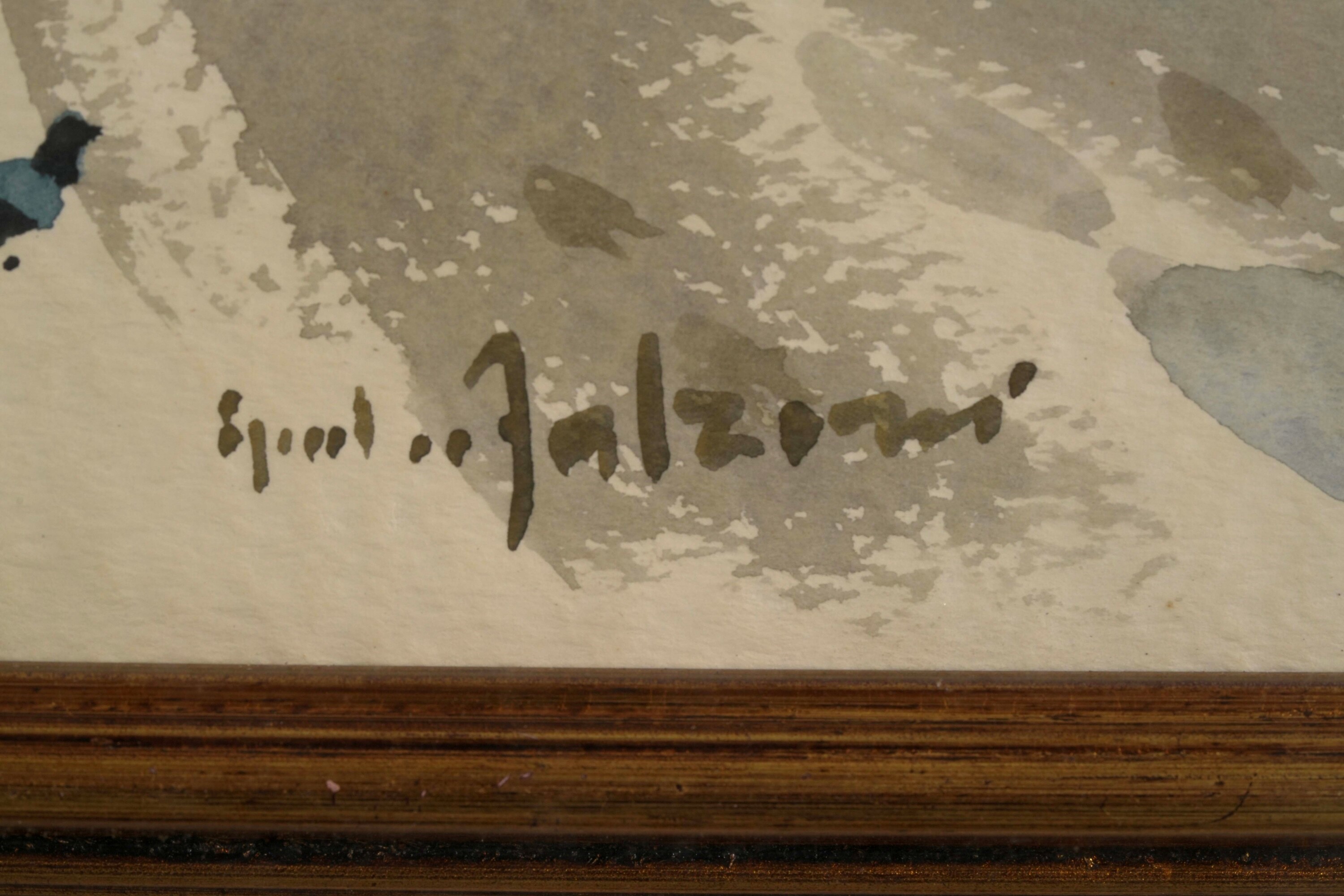 Giulio Falzoni - Paesaggio innevato (acquerello)