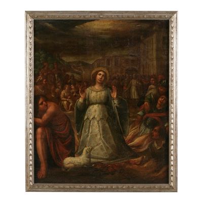 Scuola lombarda, Sant’Agnese, olio su tela (XVII secolo)