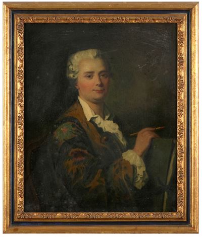 Scuola napoletana del XVIII secolo, Ritratto di pittore nello studio (olio su tela)