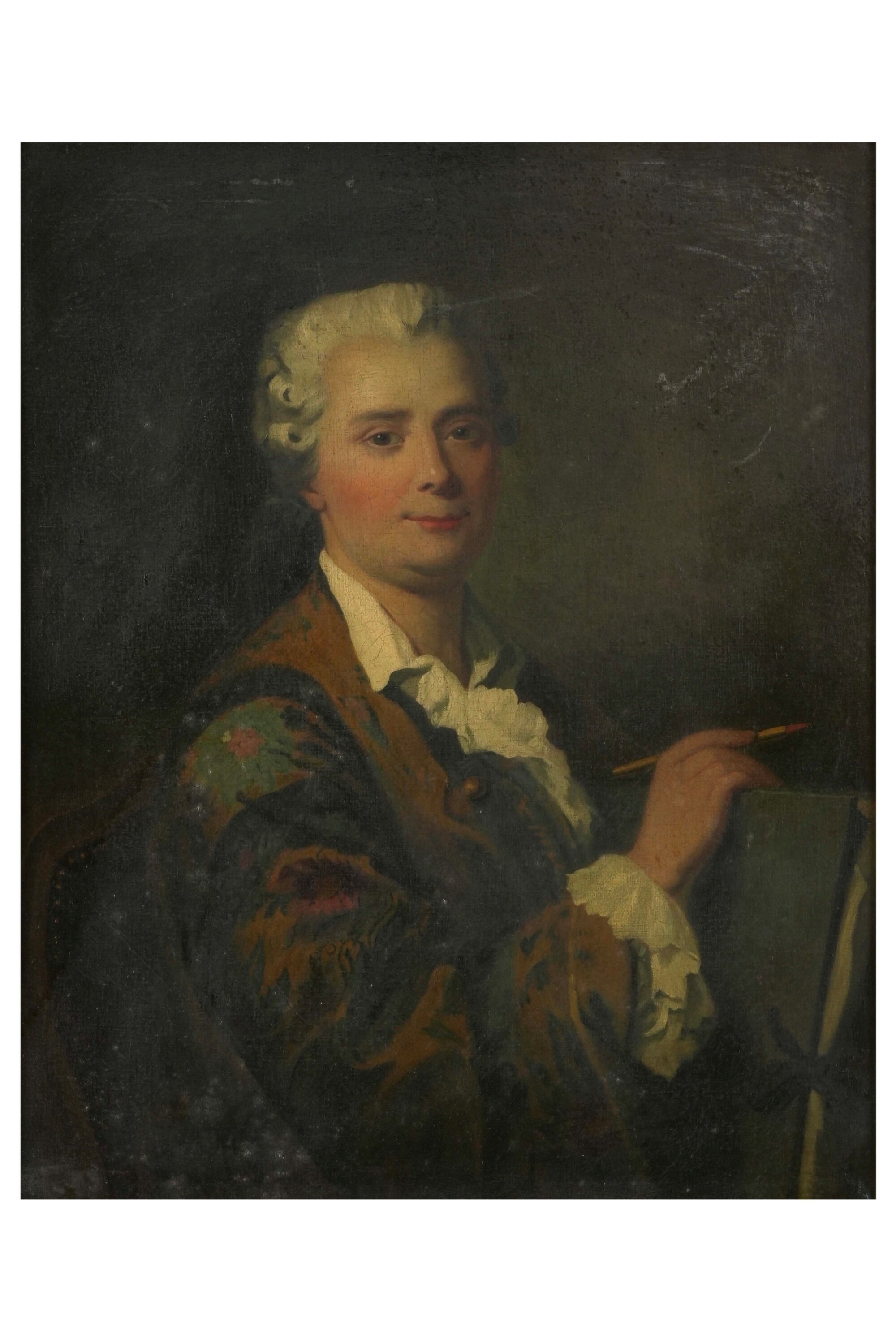 Scuola napoletana del XVIII secolo, Ritratto di pittore nello studio (olio su tela)