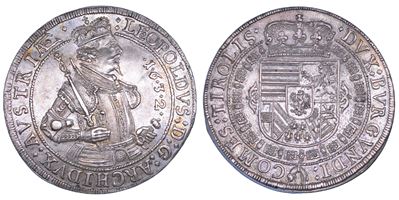 AUSTRIA, Leopoldo V, Taler, 1632, Hall