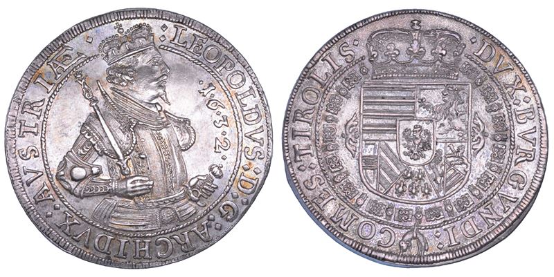 AUSTRIA. LEOPOLD V, 1619-1632. Taler 1632. Hall.  - Asta Numismatica - Cambi Casa d'Aste