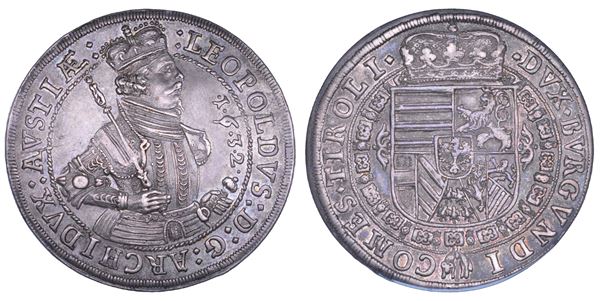 AUSTRIA. LEOPOLD V, 1619-1632. Taler 1632. Hall.