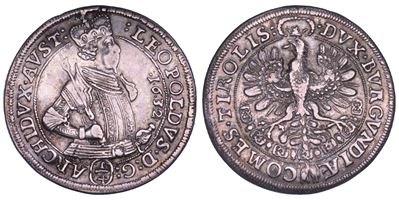Leopold V, 1/4 Taler del 1632, Hall