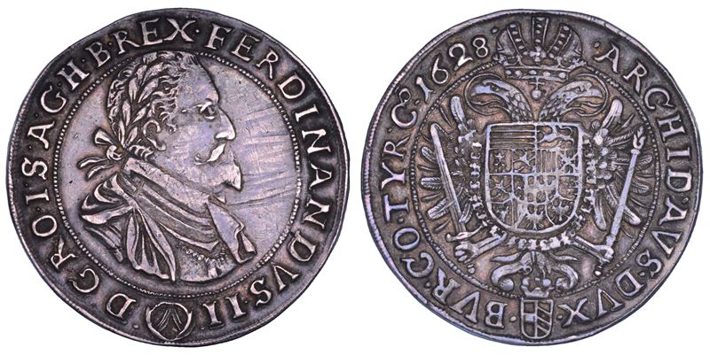 AUSTRIA. FERDINAND II, 1618-1637. Taler 1628. Wien.  - Auction Numismatics - Cambi Casa d'Aste