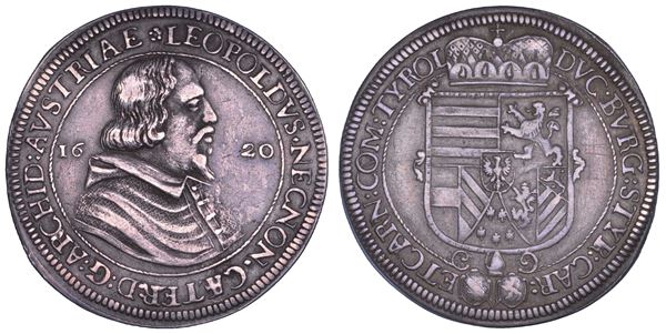 AUSTRIA. LEOPOLD V, 1619-1632. Taler 1620. Hall.