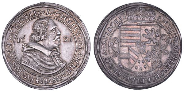 AUSTRIA. LEOPOLD V, 1619-1632. Taler 1621. Hall.