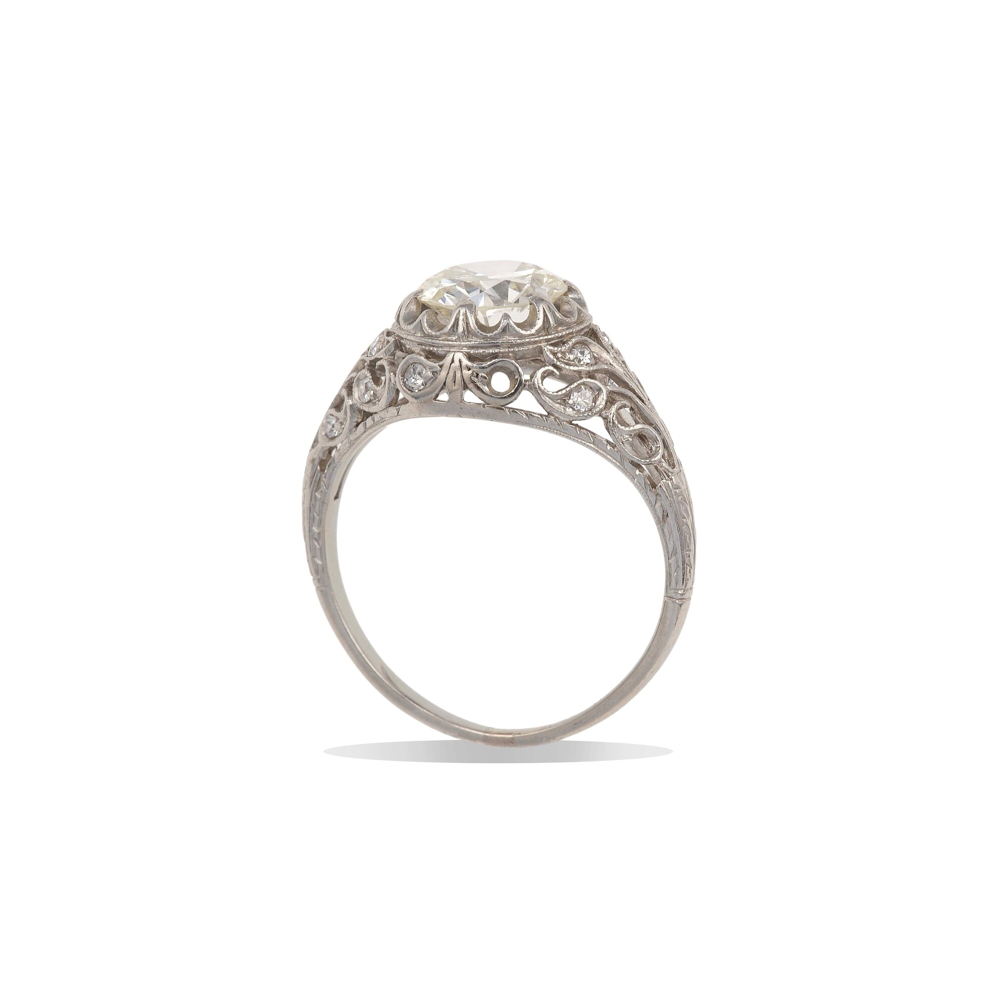 Anello con diamante di vecchio taglio di ct 1.20 circa