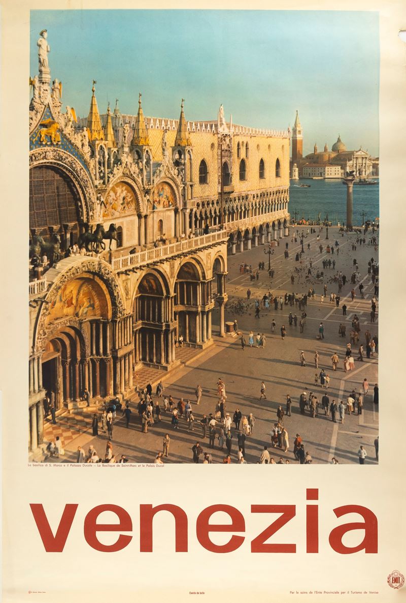 Anonimo : Venezia, piazza San Marco - ENIT  - Asta Manifesti d'Epoca e Collectibles - Cambi Casa d'Aste