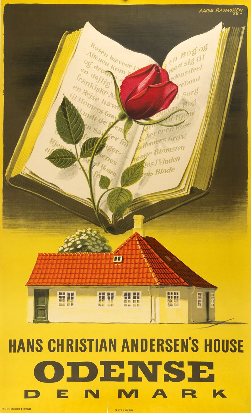 Aage Rasmussen : Odense - Casa Christian Andersen  - Auction Vintage Posters and Collectibles - Cambi Casa d'Aste