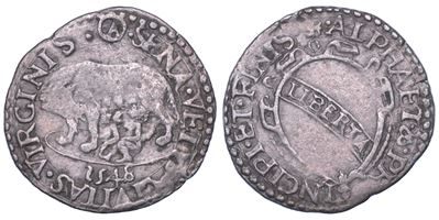 Moneta di Siena, Bolognino da 6 quattrini, 1548