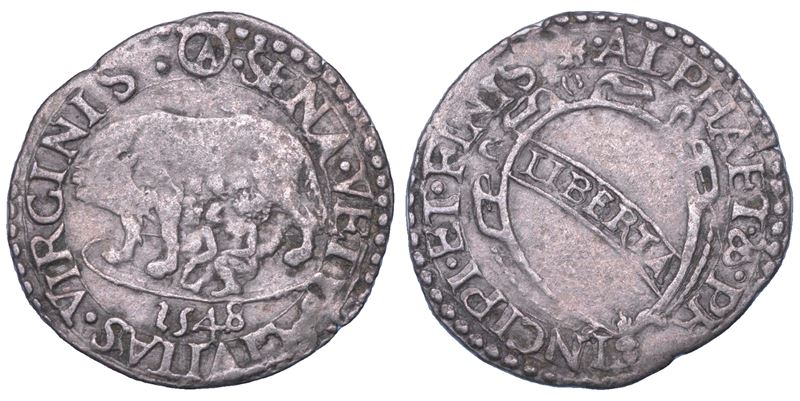 SIENA. REPUBBLICA, 1140 -1390. Bolognino da 6 quattrini 1548.  - Auction Numismatics - Cambi Casa d'Aste