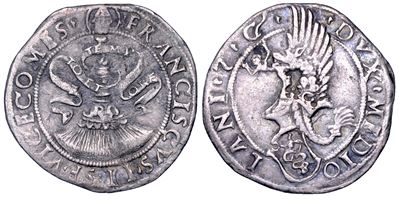 Francesco II Sforza, Parpagliola, 1521-1535, g. 2,30, Diam. mm. 22,69