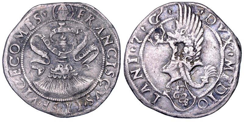 MILANO. FRANCESCO II SFORZA, 1521-1535. Parpagliola.  - Auction Numismatics - Cambi Casa d'Aste
