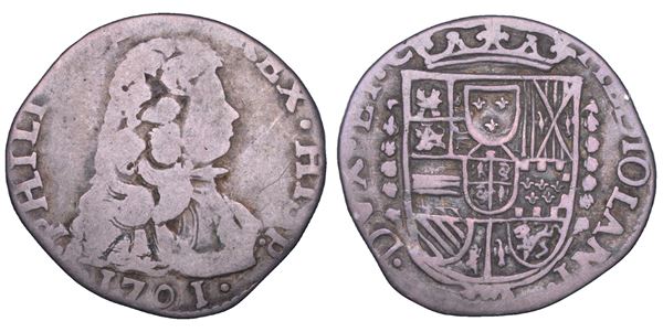 MILANO. FILIPPO V DI BORBONE, 1701-1706. Ottavo di Filippo 1701.