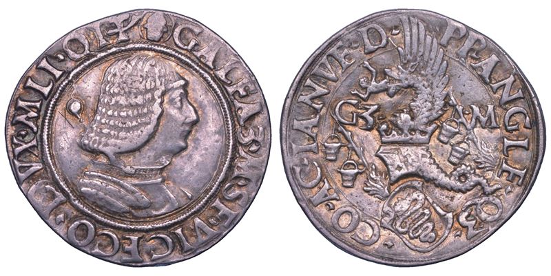 MILANO. GALEAZZO MARIA SFORZA, 1466-1476. Testone (o Lira o Grosso da 20 Soldi).  - Auction Numismatics - Cambi Casa d'Aste