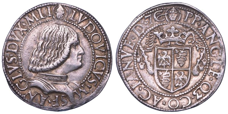 MILANO. LUDOVICO MARIA SFORZA detto il Moro, 1494-1500. Testone (o Grosso da 20 Soldi).  - Auction Numismatics - Cambi Casa d'Aste