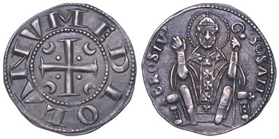 Milano, Ambrosino d’argento (Quinto tipo), metà XIII - inizio XIV secolo