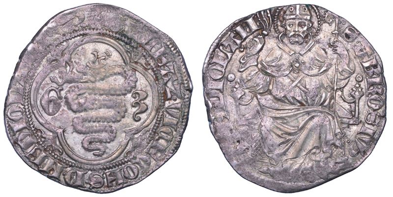 MILANO. GIAN GALEAZZO VISCONTI, 1385-1402. Grosso o pegione.  - Auction Numismatics - Cambi Casa d'Aste
