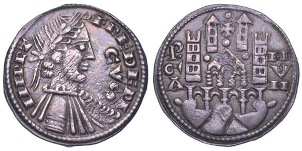 BERGAMO. COMUNE, A NOME DI FEDERICO II, 1194-1250. Grosso da 6 denari, anni 1260-1265.