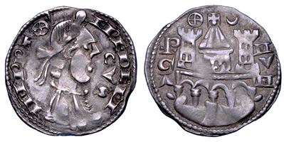 Bergamo, Grosso da 4 denari, anni 1251-1254, attribuito a Federico II