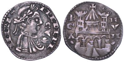 Bergamo, Grosso da 4 denari, 1236-1250, Federico II