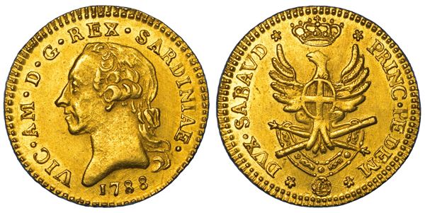 REGNO DI SARDEGNA. VITTORIO AMEDEO III DI SAVOIA, 1773-1796. Doppia Nuova 1788. Torino.